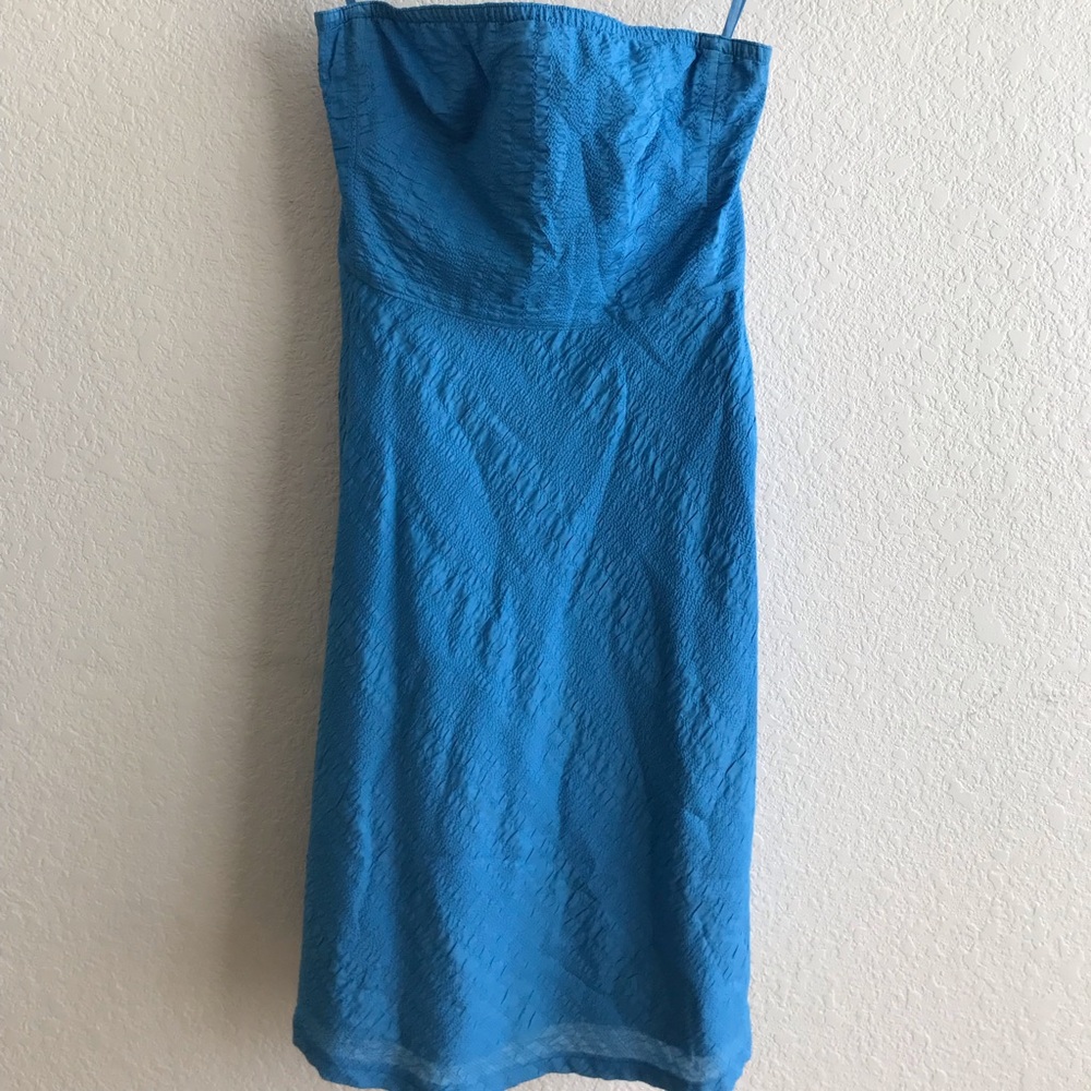 J. Crew Blue Strapless Dress 4